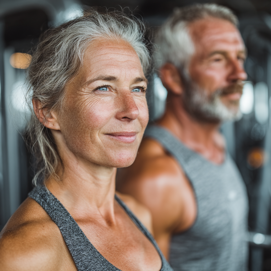 Активні люди похилого віку займаються фітнесом